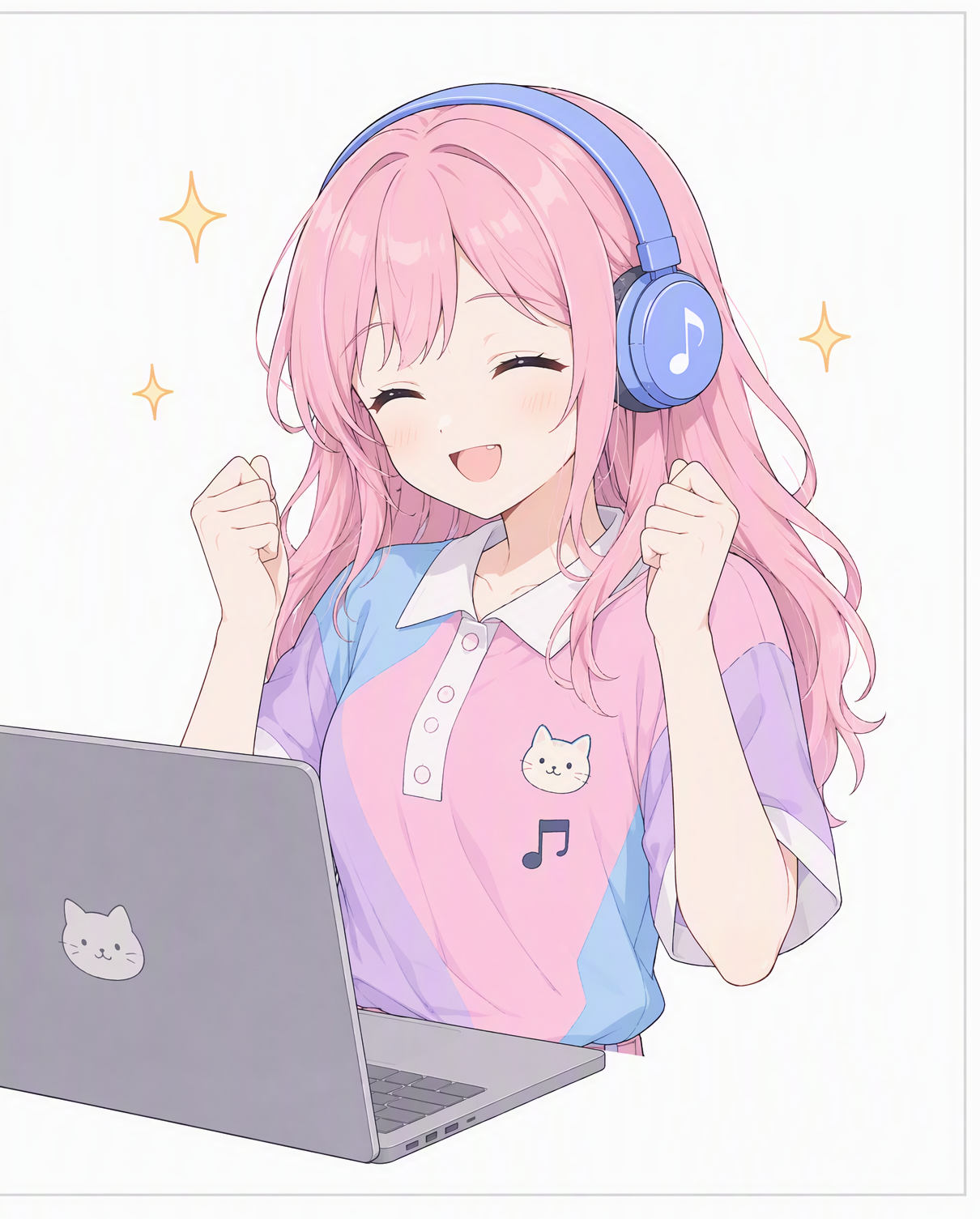 喜んでいるキャラクター