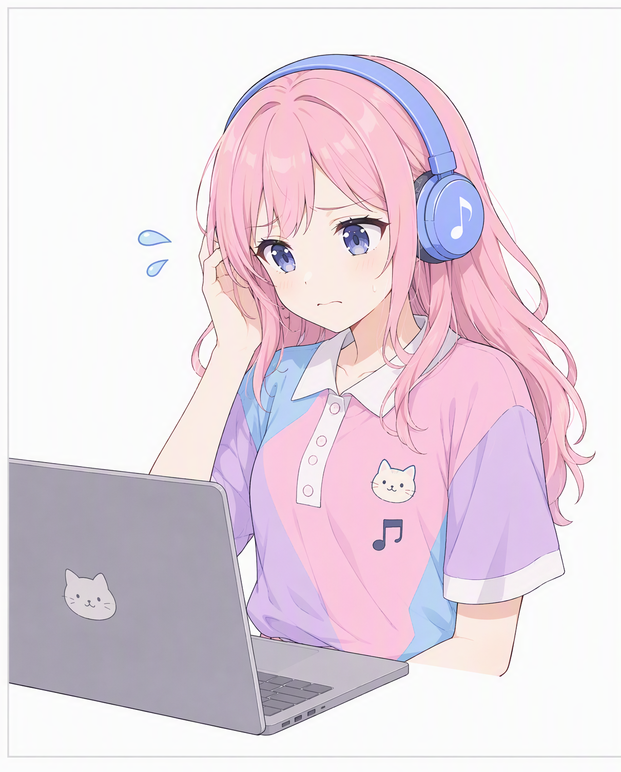 困り顔のキャラクター